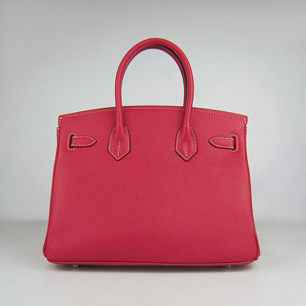 Replica Hermes Birkin 30CM Togo Leather Bag Red 6088 On Sale - Click Image to Close